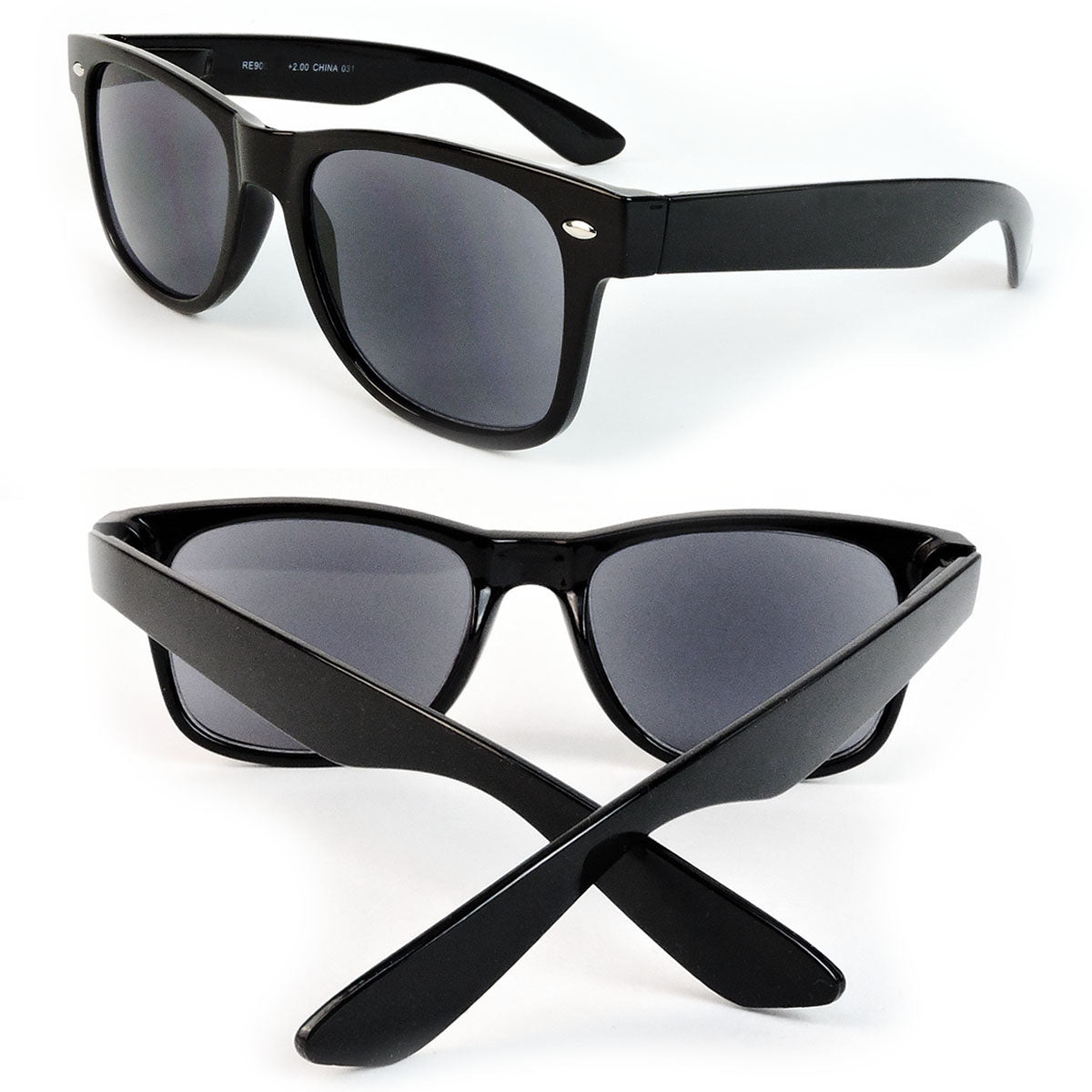 Sun Readers Full Lens Classic Frame 80's Retro Style Reading Sunglasses