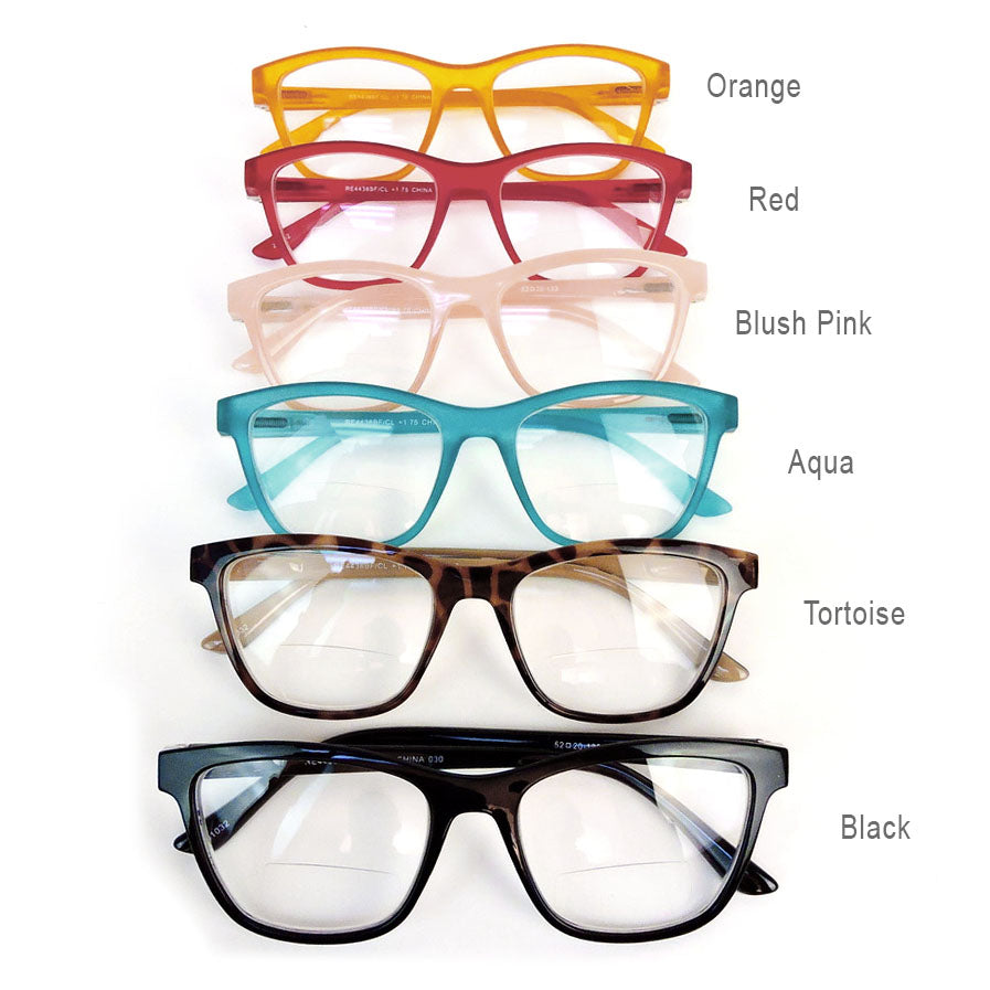 Bifocal Readers with Spring Temple Matte Finish Colorful Reading Glasses