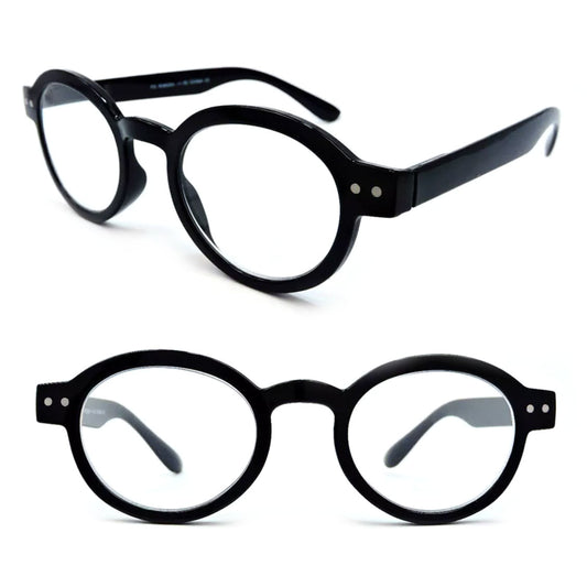 Retro Style Round Light Frame Spring Hinges Reading Glasses