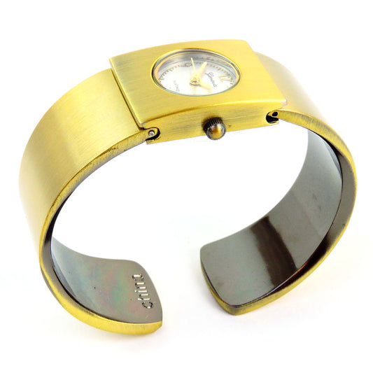 Brass Small Size Brushed Finish Women's Bangle Cuff Watch