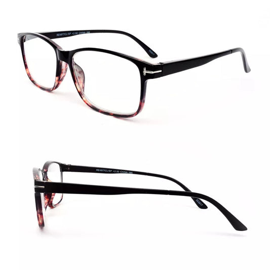Rectangle Readers Classic Frame Spring Hinges Unisex Reading Glasses
