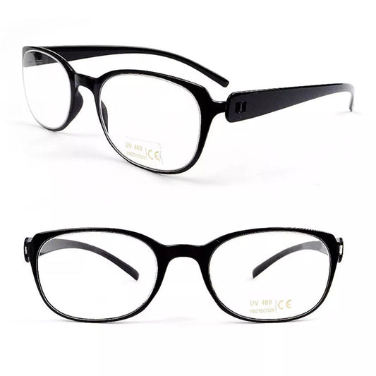 Flexible Temples Rectangle Frame Metal Free, Light Reading Glasses
