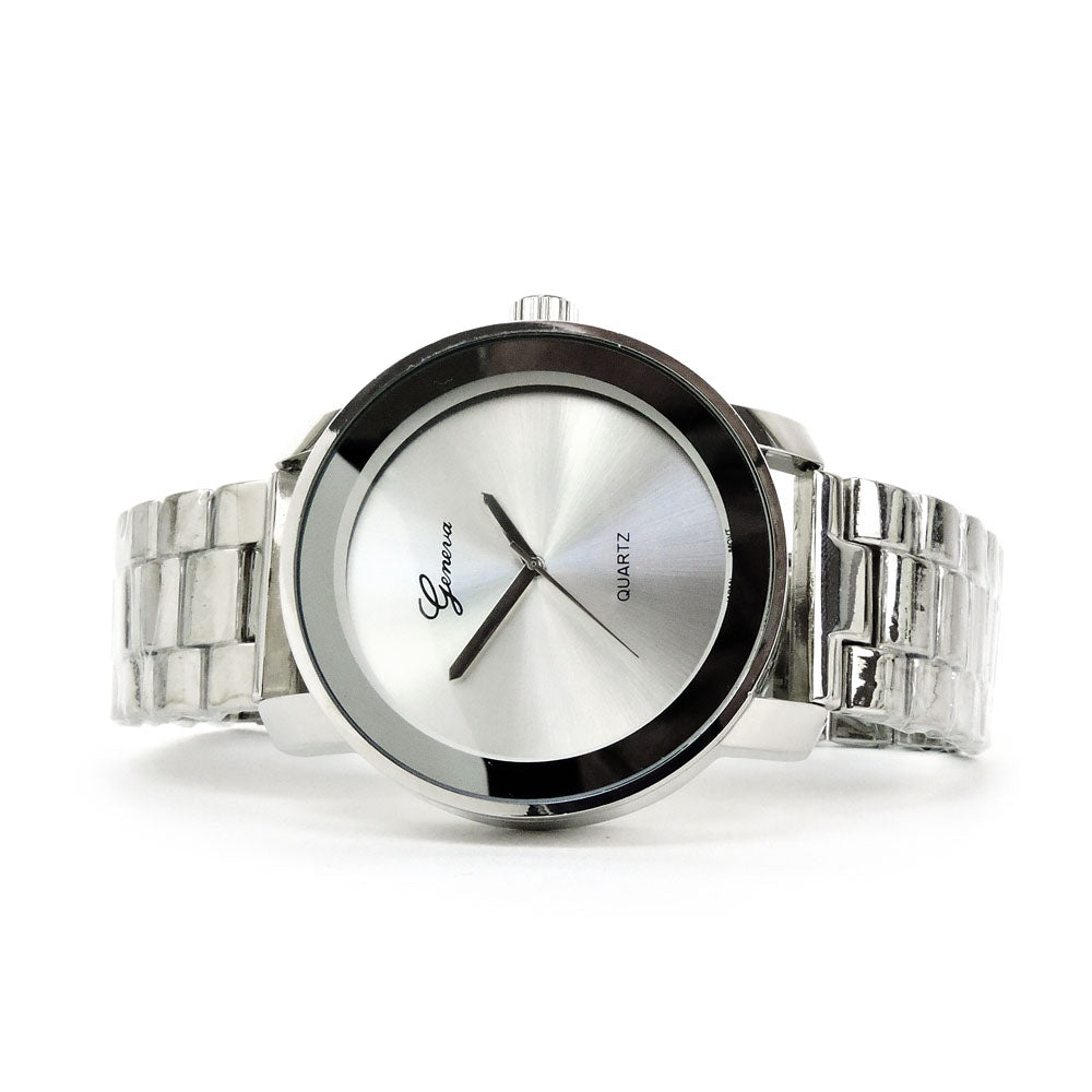 Geneva Bold Case SuperSize (48 mm) Blanc Dial, Bracelet Men's Quartz Watch
