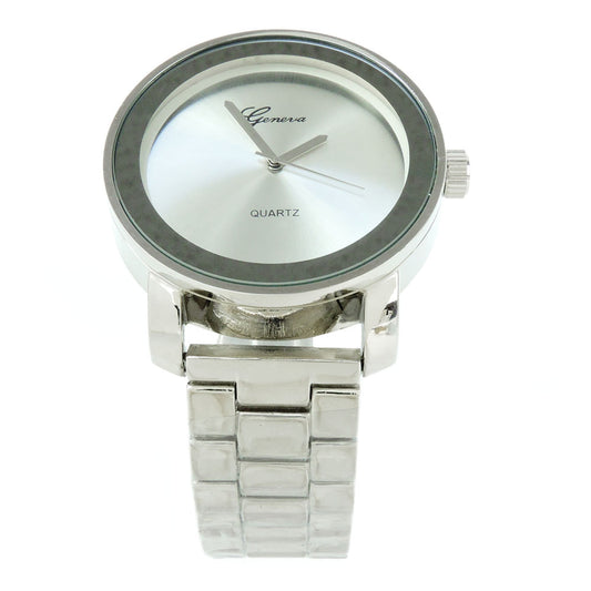 Geneva Bold Case SuperSize (48 mm) Blanc Dial, Bracelet Men's Quartz Watch