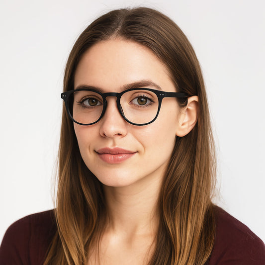 Clear Lenses Computer Glasses, Blue Light Blocking, Black Mate Finish Glasses