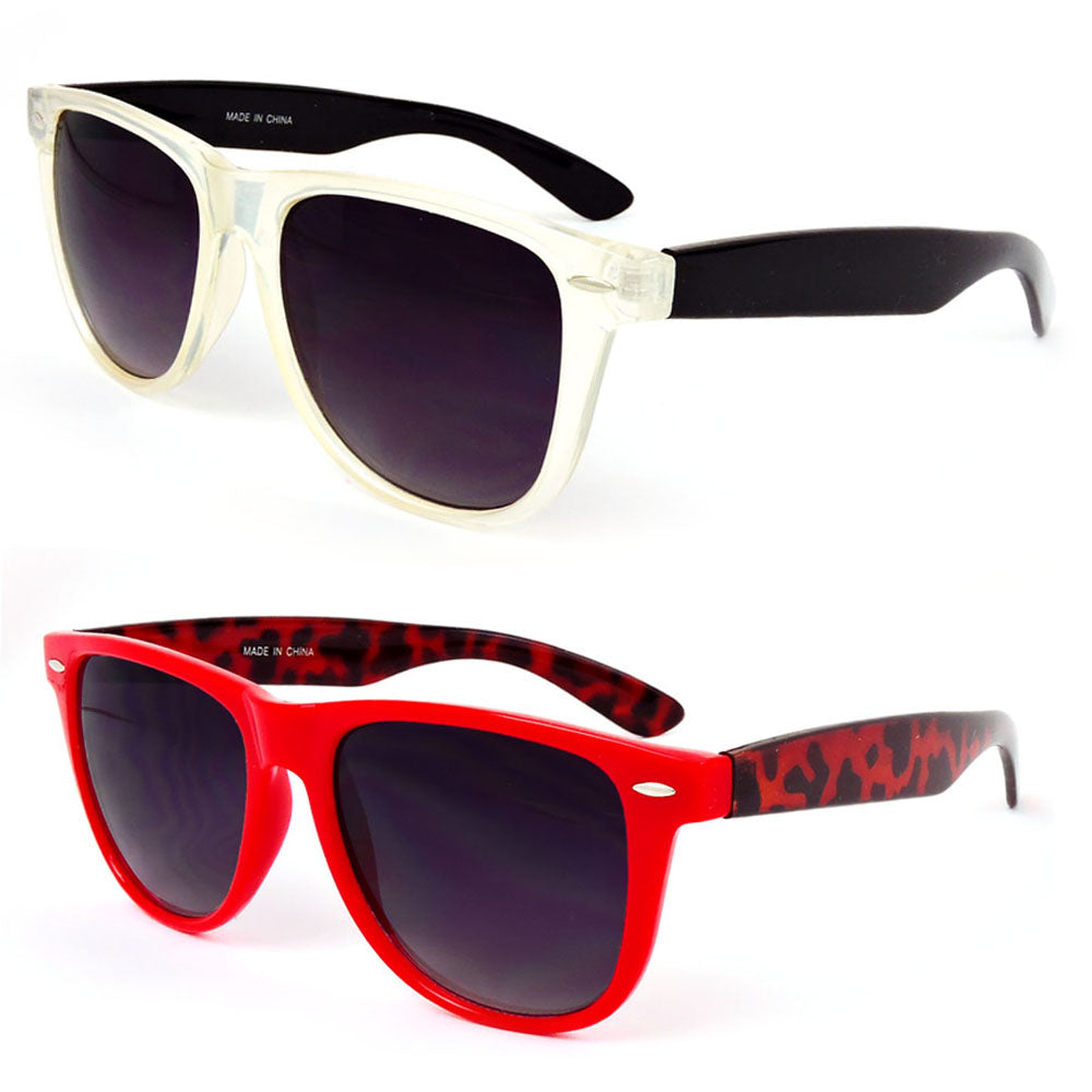 2 Pair of Colorful Fashion Classic Frame Sunglasses - Choose your color