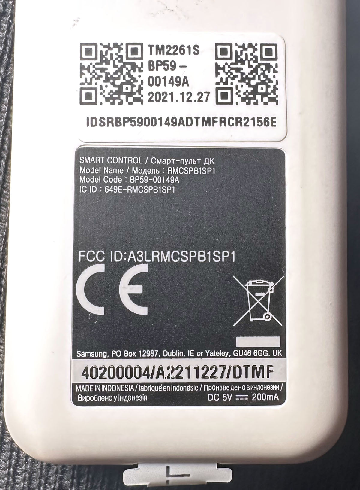 Genuine Samsung BP59-00149A Smart Voice Remote Control TM2261S for The Freestyle Projector OEM New