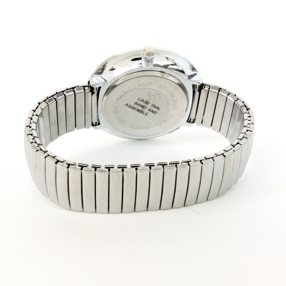 CLEARANCE SALE - Two-Tone Large Face Stretch Band Watch