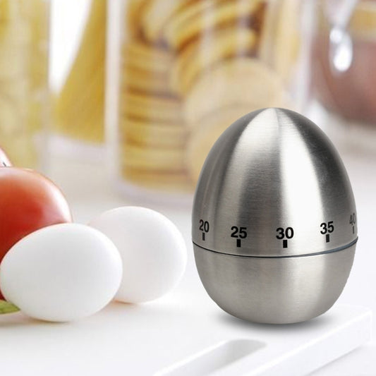 Mechanical Egg Kitchen Cooking Timer Alarm 60 Minutes Stainless Steel Kitchen Tools, Egg Timer