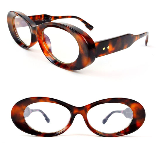Tortoise Clear Lenses Computer Glasses, Blue Light Blocking, Round Fashion Glasses