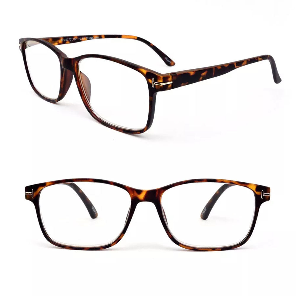 Rectangle Readers Classic Frame Spring Hinges Unisex Reading Glasses