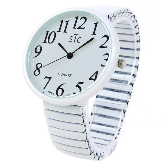 CLEARANCE SALE - Super Large Face Stretch Band Watch (STC White)