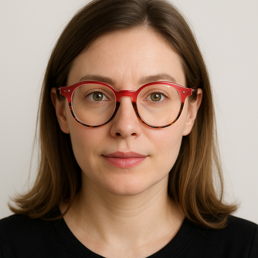 Clear Lenses Computer Glasses, Blue Light Blocking, Red Tortoise Fashion Glasses