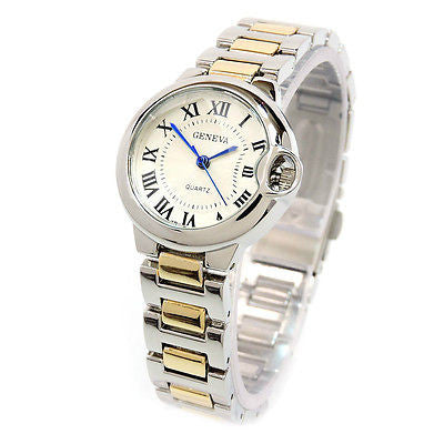 2Tone Small Case Classic Roman Dial Women's Quartz Watch