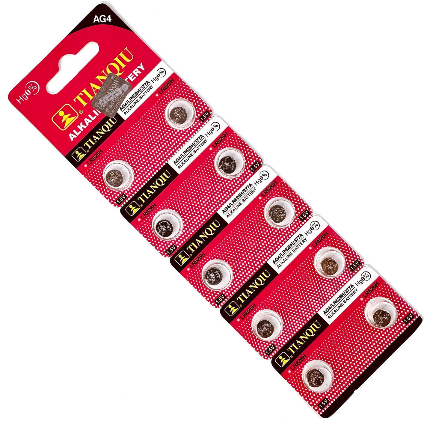 Alkaline Battery 1.5V AG4 377 SR626SW SR626 Batteries for Watches - 10 Pack
