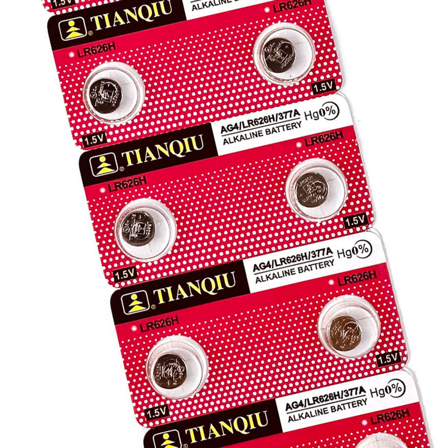 Alkaline Battery 1.5V AG4 377 SR626SW SR626 Batteries for Watches - 10 Pack