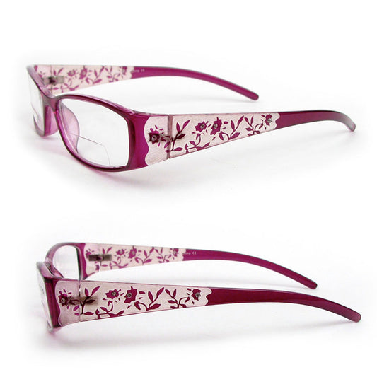 Reading Glasses Bifocal Floral Pattern Crystal Readers