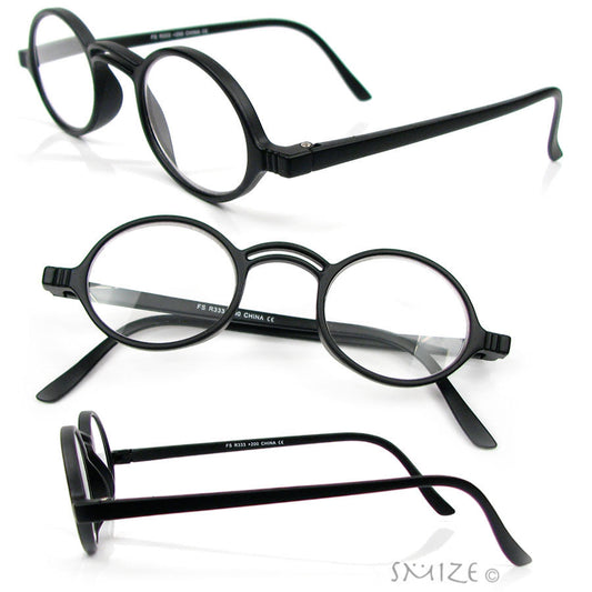 Retro Style Small Round Reading Glasses Single Vision Full Frame Readers 100-400
