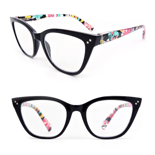 Oversized Cat Eye Frame Spring Hinges Women's Reading Glasses
