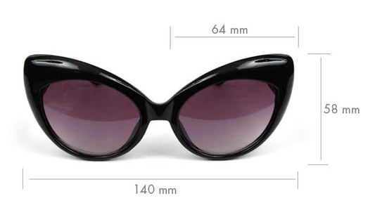 Cat Eye Oversized Black or Tortoise Vintage Style Women's CatEye Sunglasses