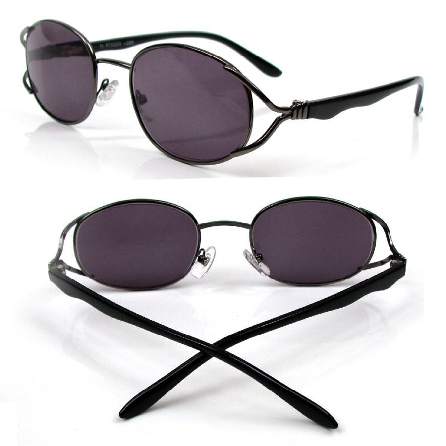 Sun Readers Metal Rim Single Vision Oval Reading Sunglasses