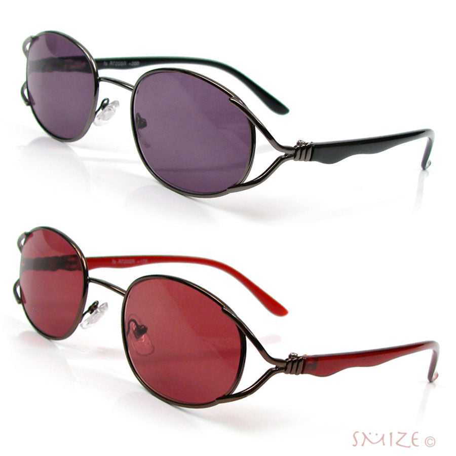 Sun Readers Metal Rim Single Vision Oval Reading Sunglasses