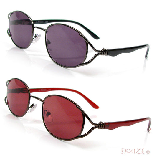 Sun Readers Metal Rim Single Vision Oval Reading Sunglasses
