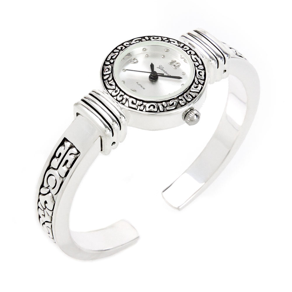 Western Style Decorated Bangle Cuff Watch for Women