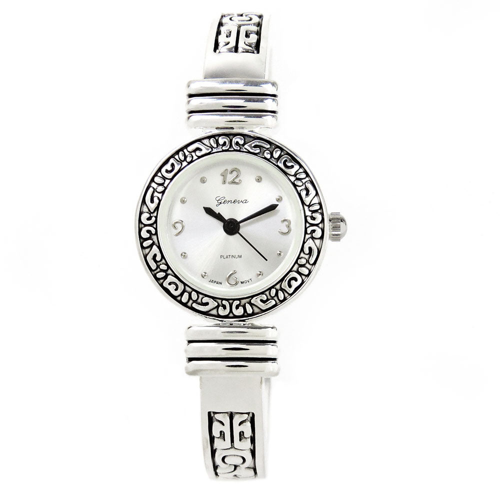 Western Style Decorated Bangle Cuff Watch for Women