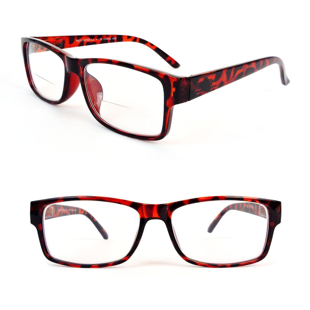 Bifocal Readers with Spring Temple Shine Finish Reading Glasses