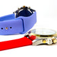 CLEARANCE SALE - 2 pcs Geneva Women's Silicone Easy Pin-Buckle Strap Watch - Red & Lilac