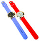 CLEARANCE SALE - 2 pcs Geneva Women's Silicone Easy Pin-Buckle Strap Watch - Red & Lilac
