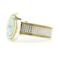 2Tone Round Face Dot Pattern Women's Bangle Cuff Watch