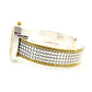 2Tone Square Face Dot Pattern Women's Bangle Cuff Watch