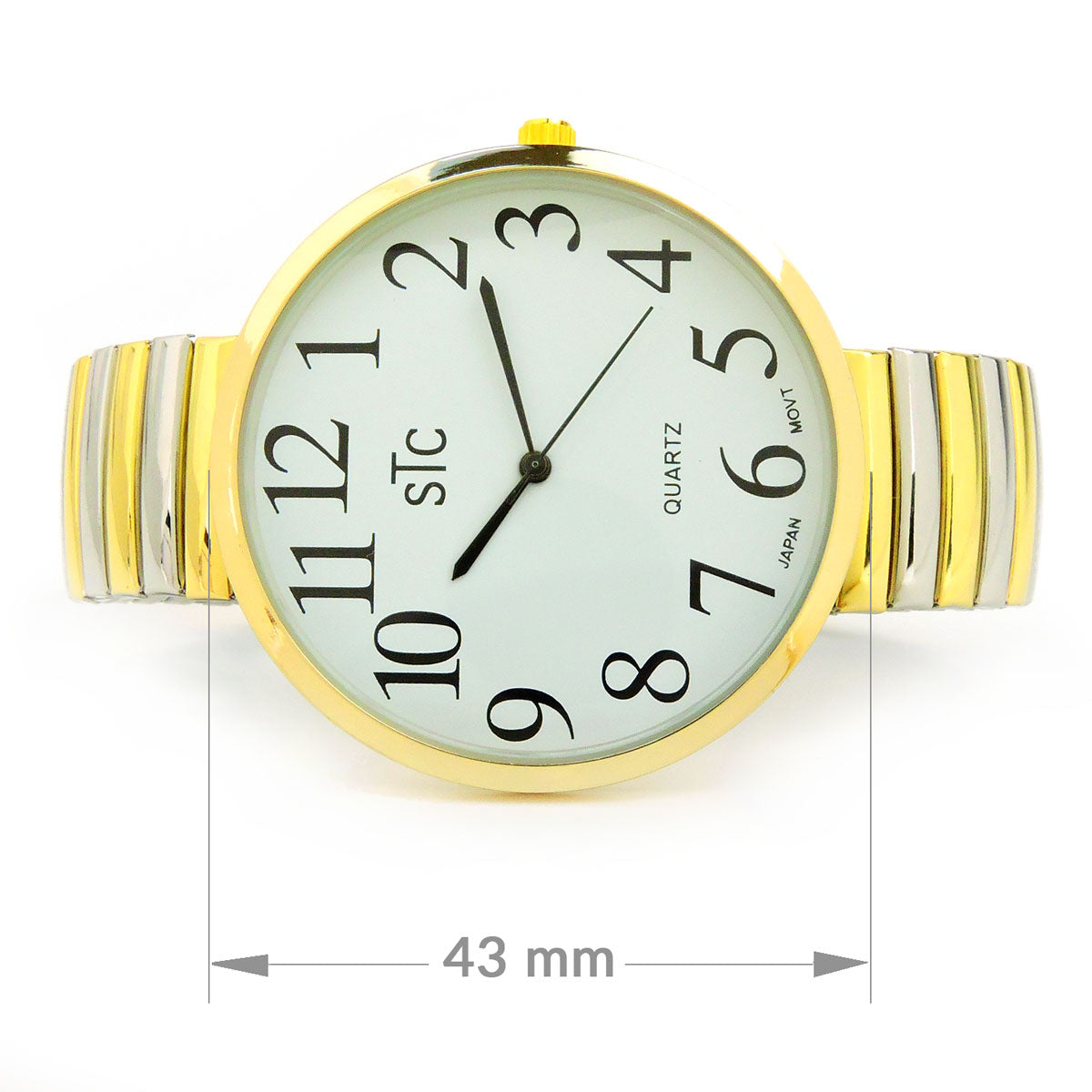 STC Super Large Face Stretch Band Watch for Seniors – Easy Read Dial