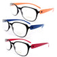 Flexible Temples Rectangle Frame Metal Free, Light Reading Glasses