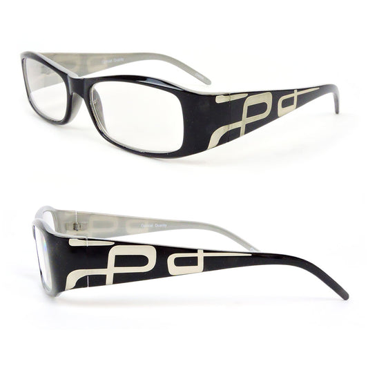 Rectangle Frame Floral Arms Reading Glasses for Women