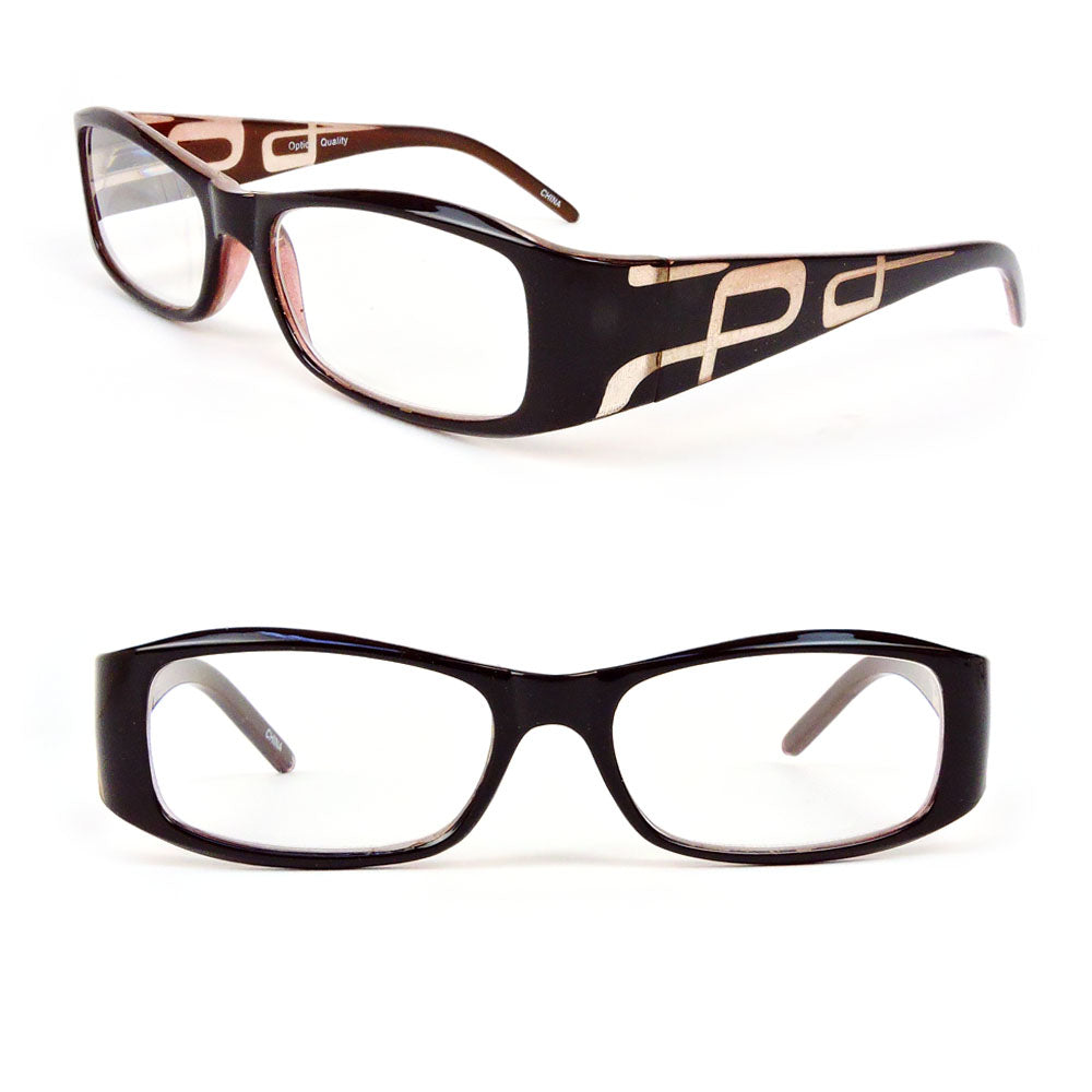 Rectangle Frame Floral Arms Reading Glasses for Women