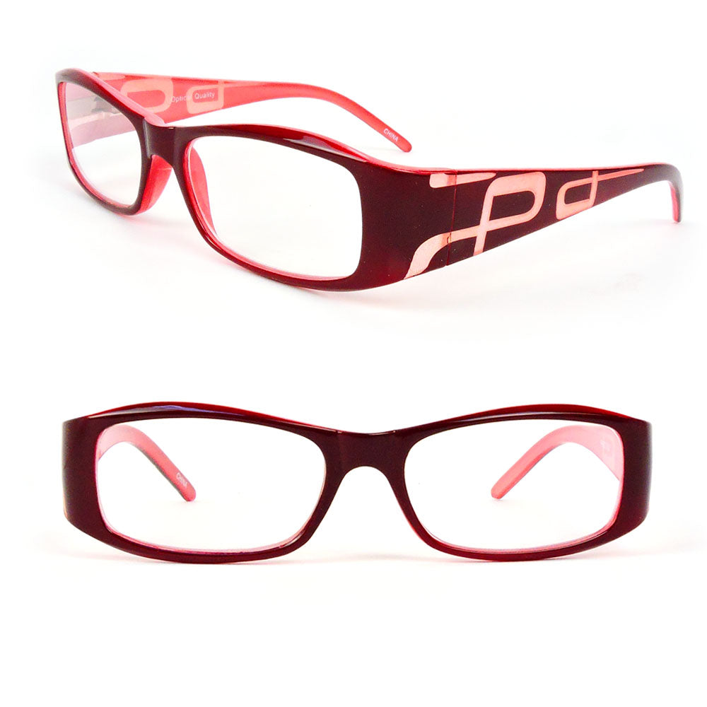Rectangle Frame Floral Arms Reading Glasses for Women