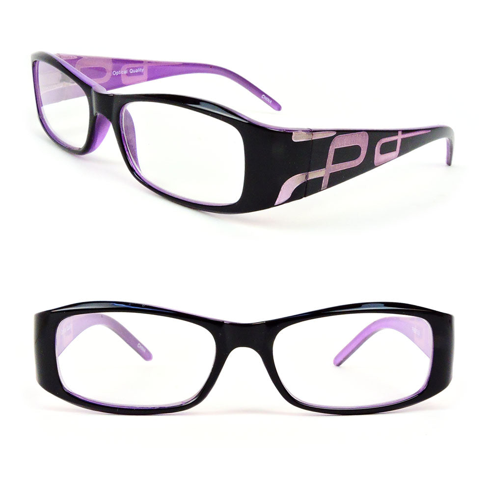 Rectangle Frame Floral Arms Reading Glasses for Women