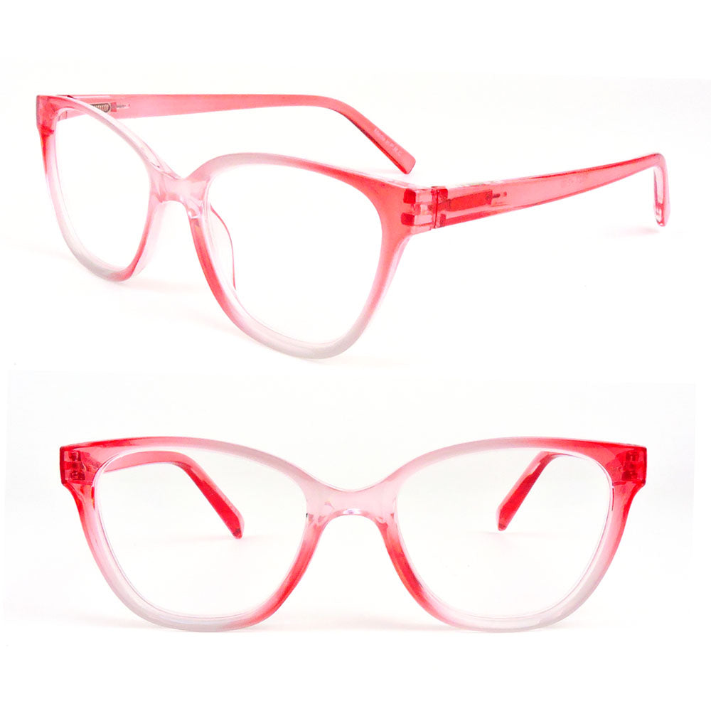 Cat Eye Two Tone Frame Spring Hinges Women's Reading Glasses