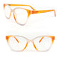 Cat Eye Two Tone Frame Spring Hinges Women's Reading Glasses