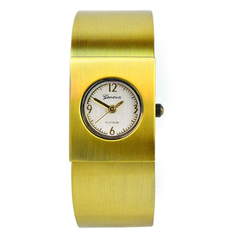 Brass Small Size Brushed Finish Women's Bangle Cuff Watch
