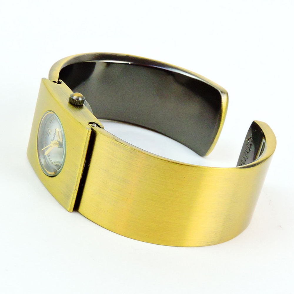 Brass Small Size Brushed Finish Women's Bangle Cuff Watch