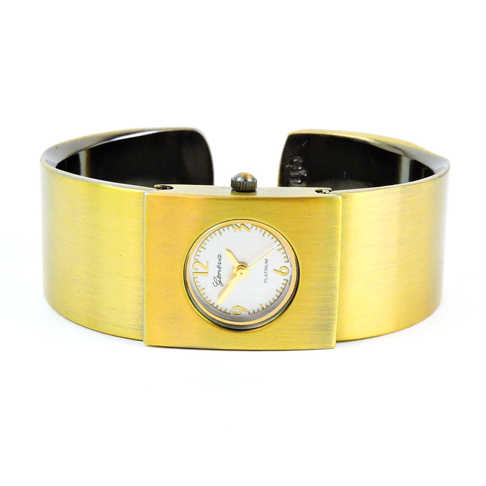 Brass Small Size Brushed Finish Women's Bangle Cuff Watch