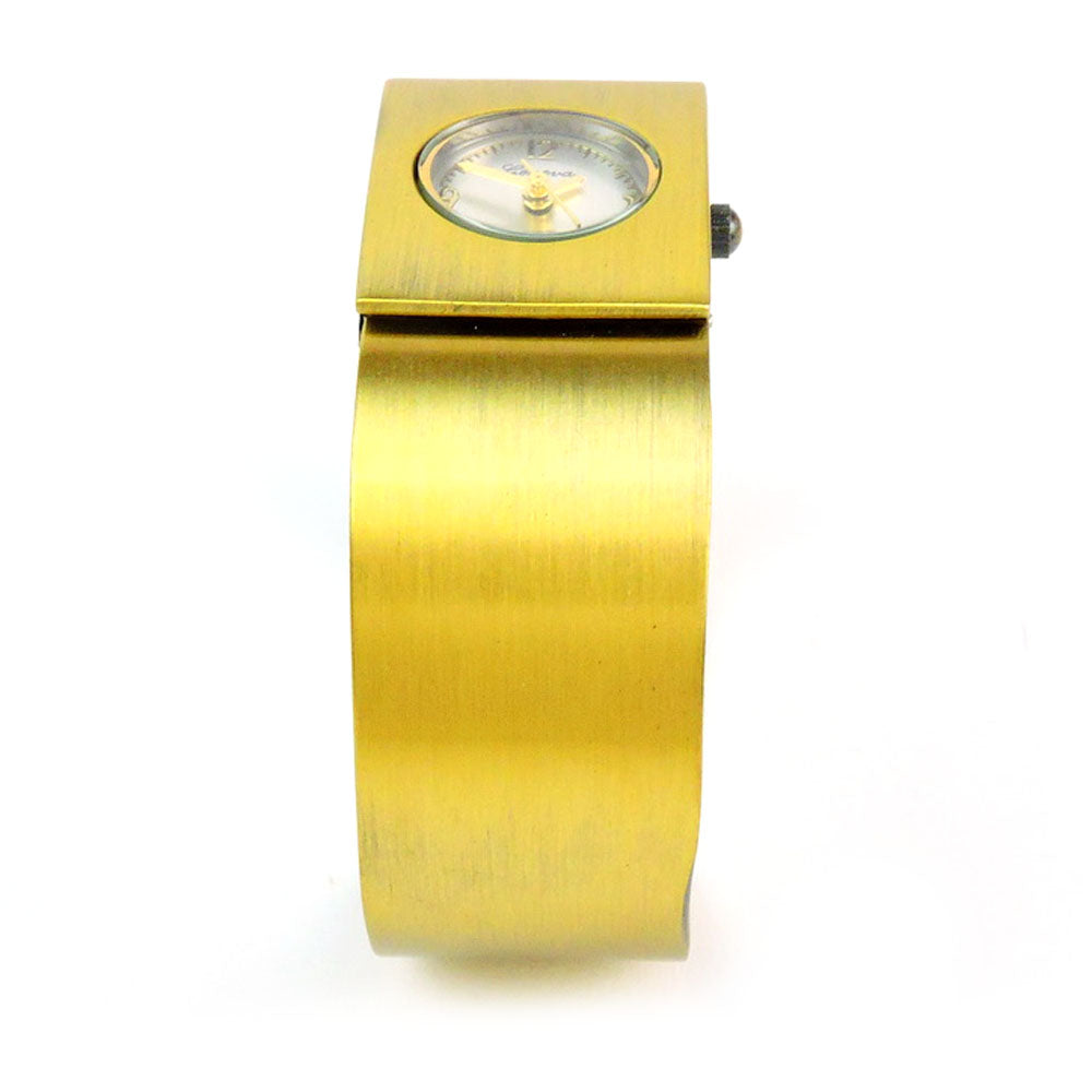 Brass Small Size Brushed Finish Women's Bangle Cuff Watch