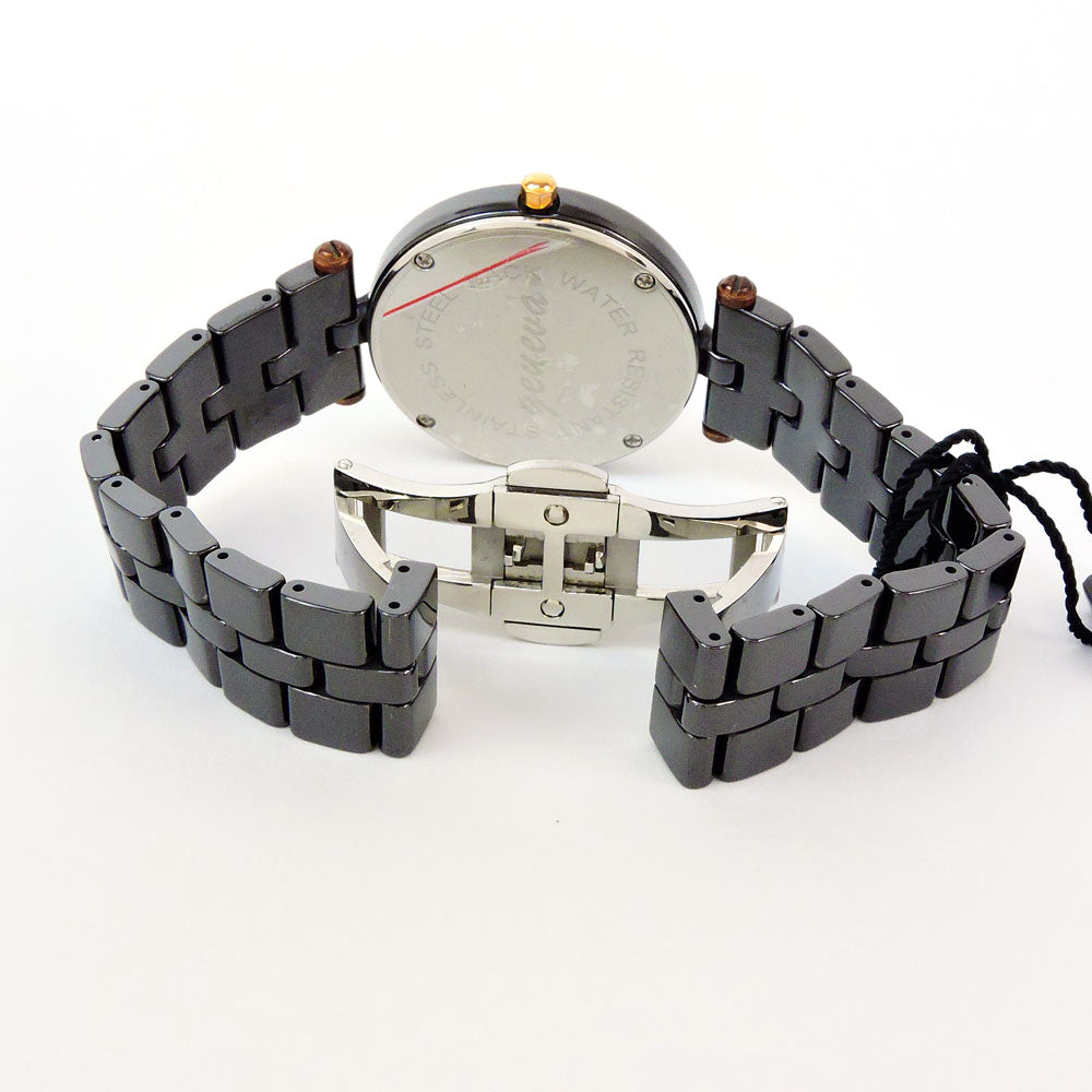 Geneva Women’s Ceramic Bracelet Watch – 34mm Case –Gun Black or White + Gift Box