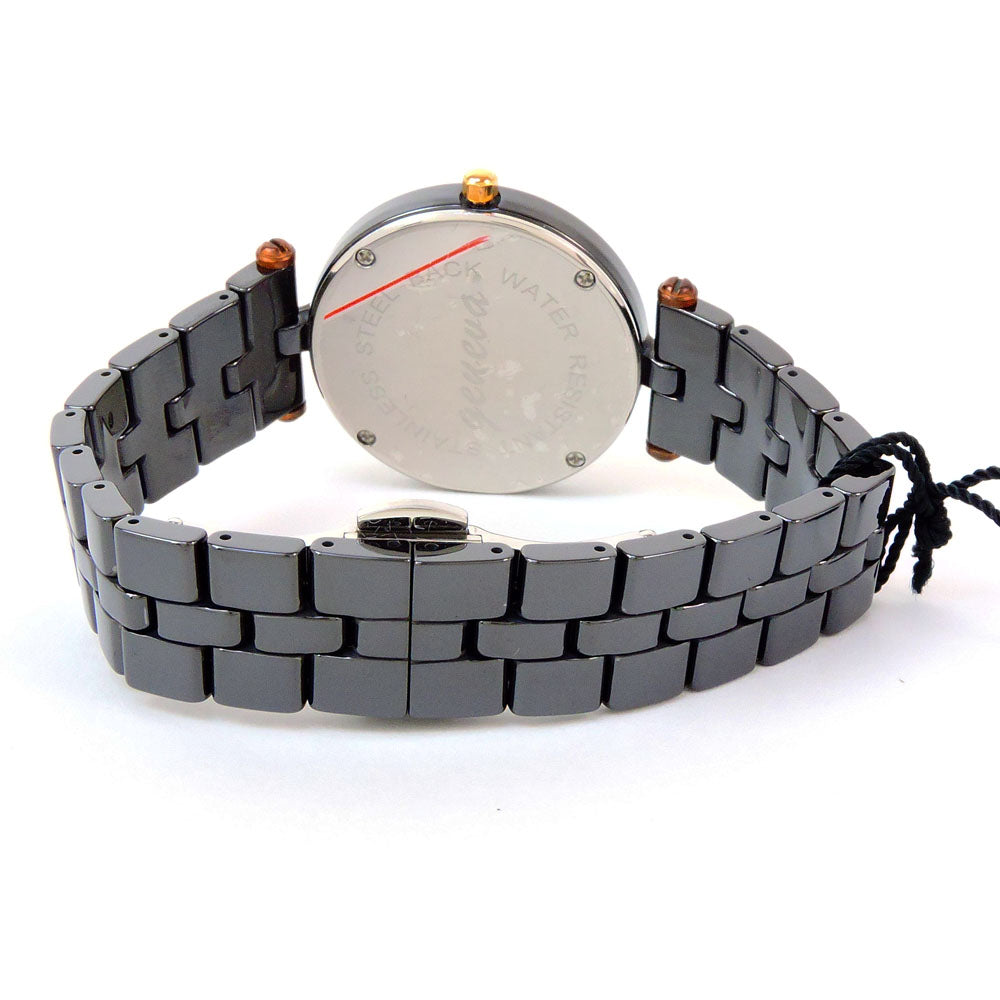 Geneva Women’s Ceramic Bracelet Watch – 34mm Case –Gun Black or White + Gift Box