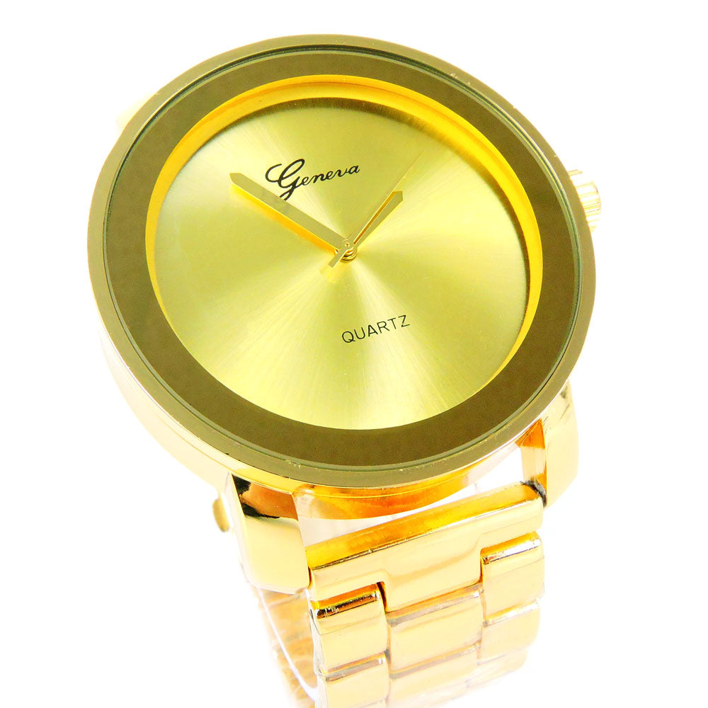 Geneva Bold Case SuperSize (48 mm) Blanc Dial, Bracelet Men's Quartz Watch