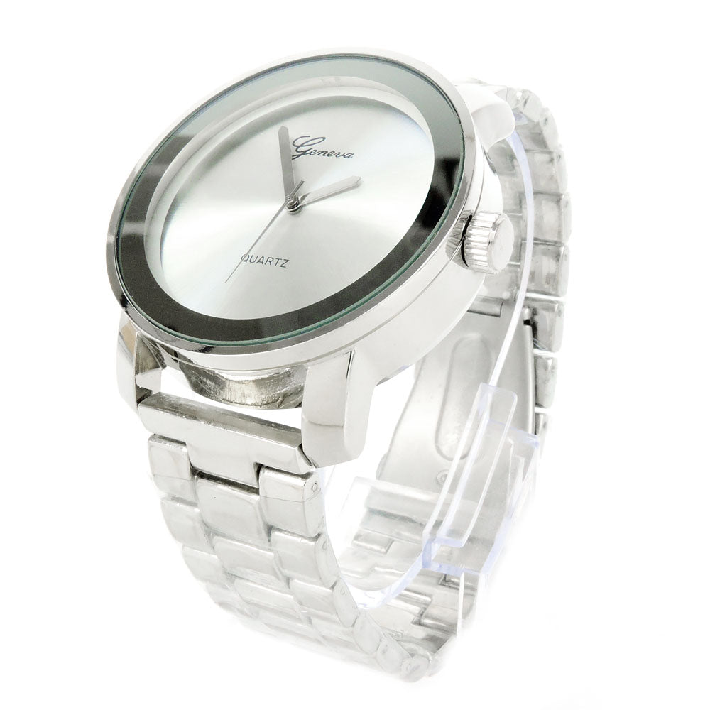 Geneva Bold Case SuperSize (48 mm) Blanc Dial, Bracelet Men's Quartz Watch